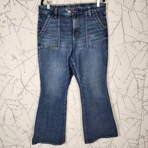 American Eagle Stretch Denim Curvy Super High Rise Flare Jeans